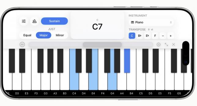 Harmodus Piano auf einem Smartphone