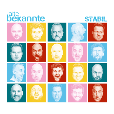 CD-Cover mit je 4 unterschiedlichen Gesichtern der 5 Sänger.