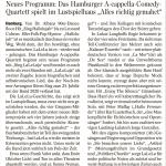 Kritik zur Premiere von LaLeLu a cappella comedy "Alles richtig gemahct!" im Hamburger Abendblatt vom 21.09.2022