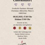 Konzertplakat, Beschreibt Konzertort, Datum und Thema