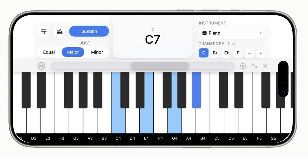 Harmodus Piano auf einem Smartphone