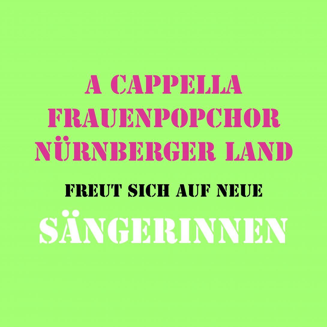 A Cappella Frauenpopchor Nürnberger Land sucht Mitsängerinnen!
